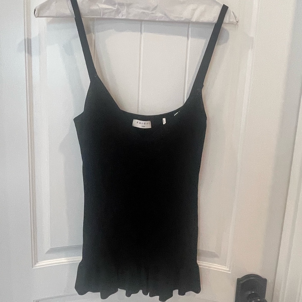 Sandro knit unworn without tags peplum Black Camisole Top